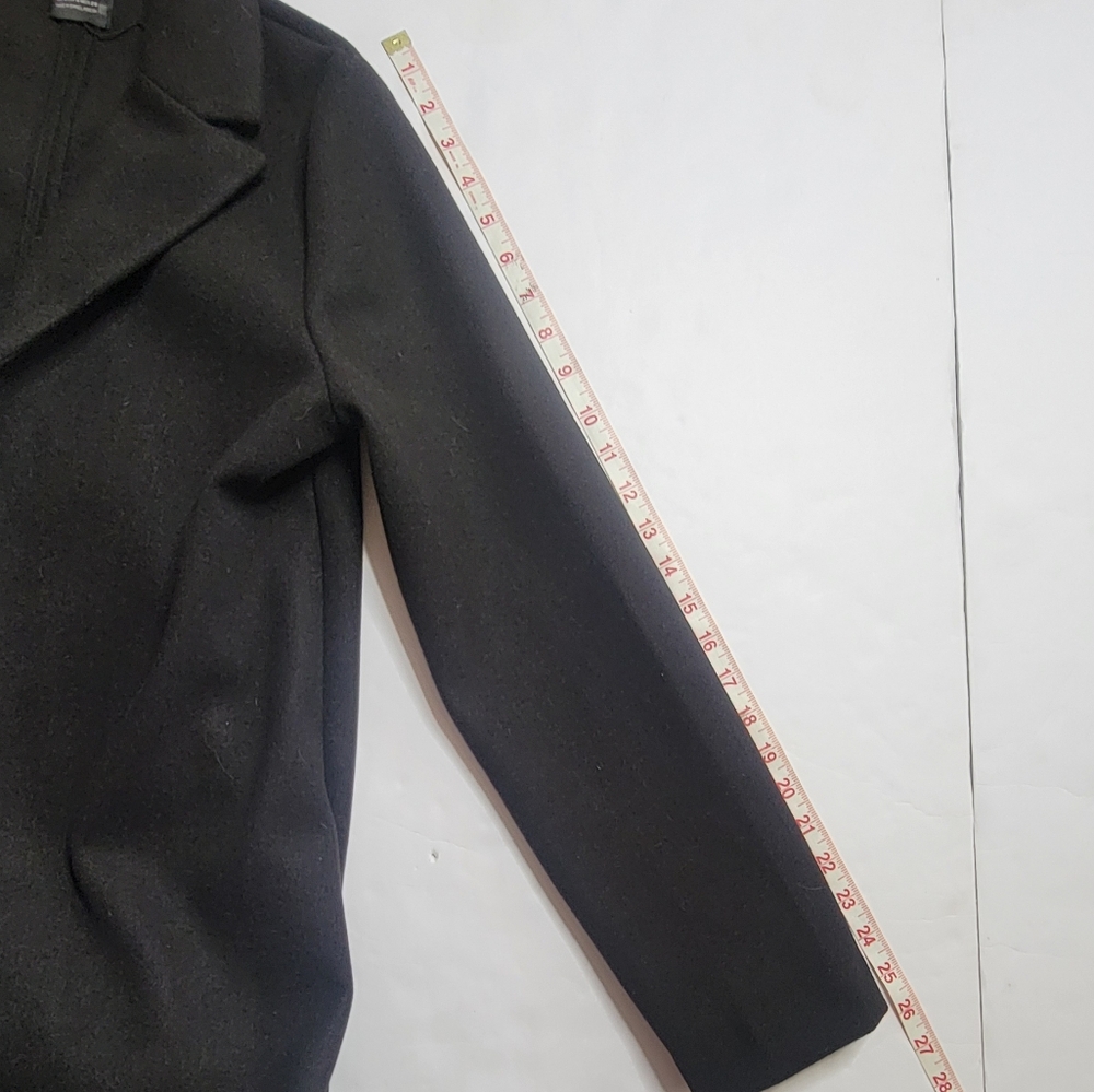 ZARA Black Long Open Front Coat Minimalist Tailored Jacket Size M - Picture 8 of 9